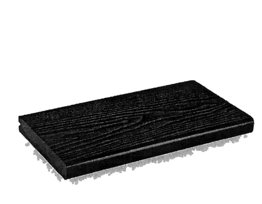Solid bullnose composite decking board with rounded edge